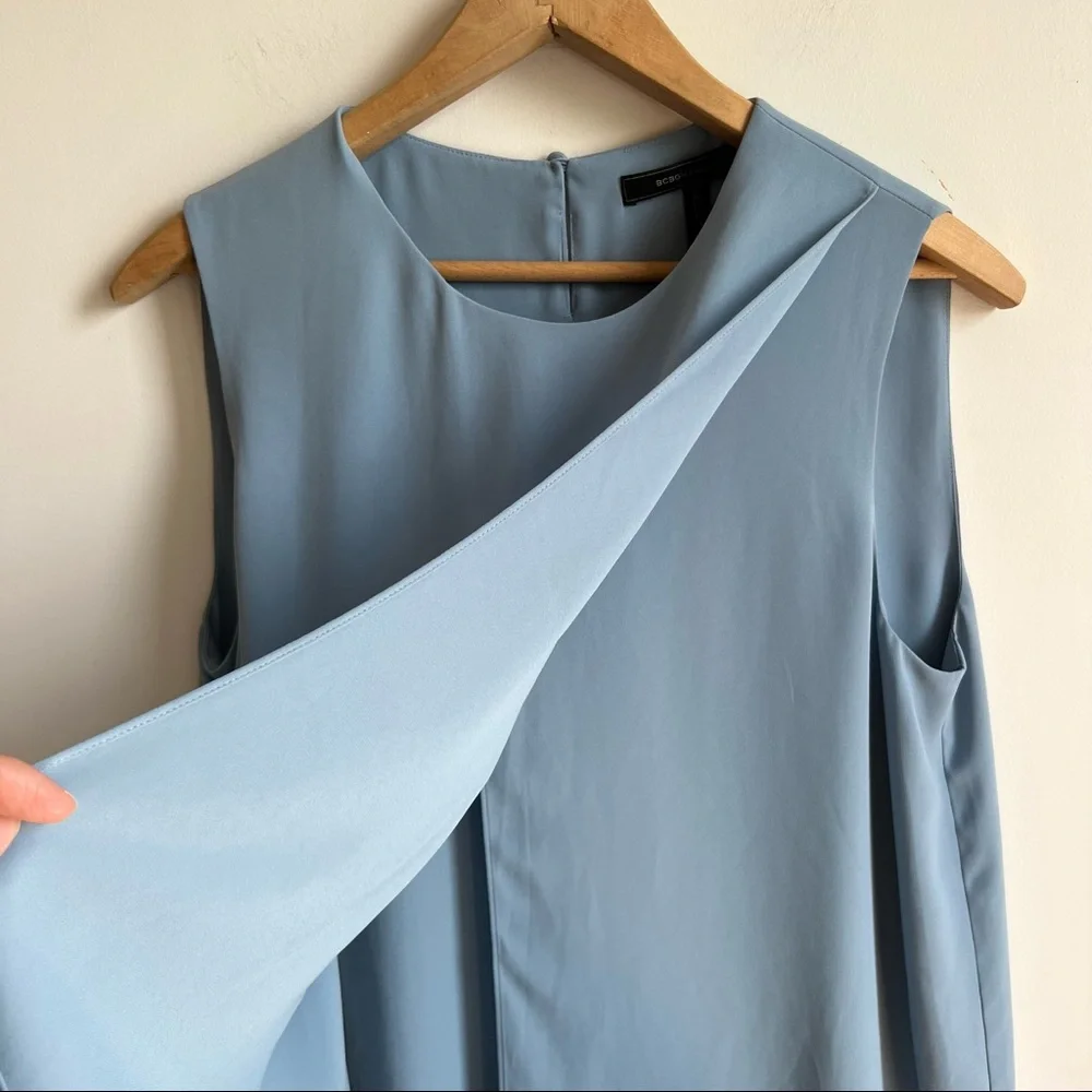 BCBGMaxAzria SHADOW BLUELORIELLE ASYMMETRICAL DRAPE TOP Size S - Picture 6 of 13
